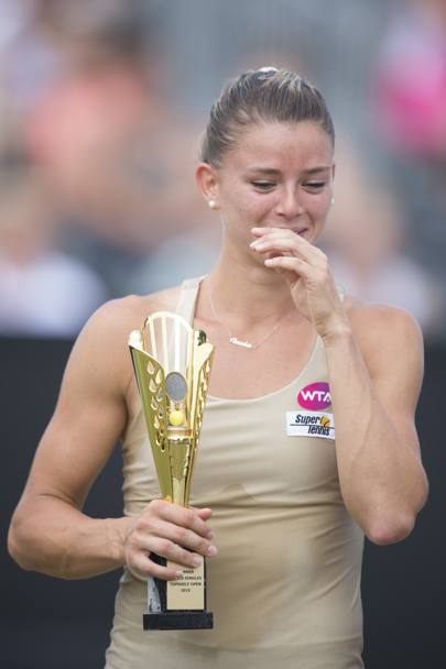 Le lacrime di gioia di Camila Giorgi: suo il primo torneo Wta in Olanda, a s&#39;Hertogenbosch. Ap